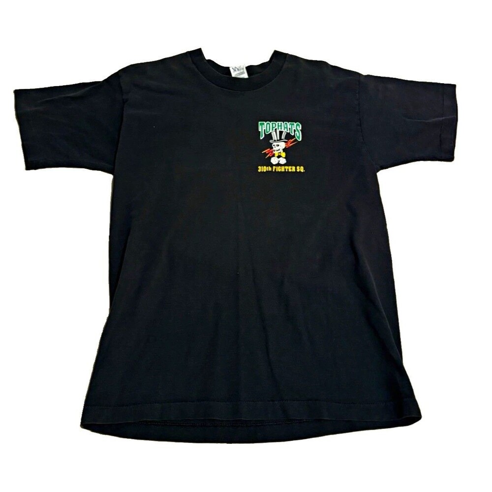 Vintage 90s 310th Fighter Squadron T Shirt M Tophats Skull Single Stitch USAF